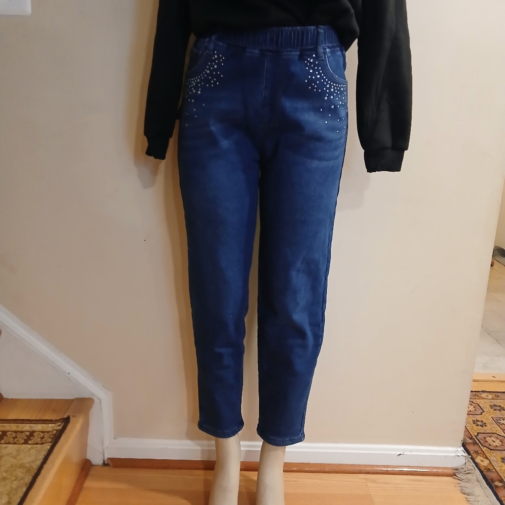 1 Lined Hi-Waist Jegging Jean Winter/Fall/Warm Fleece Lined Pants L-XL - Picture 4 of 8